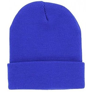 Skullies & Beanies Plain Knit Cap Cold Winter Cuff Beanie (40+ Multi Color Available) - Blue - C911OMKKPQ5 $17.84