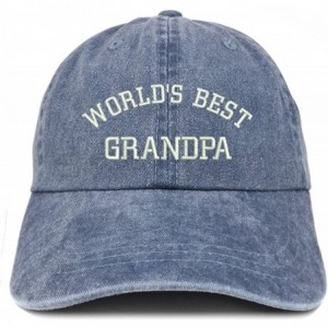 Baseball Caps World's Best Grandpa Embroidered Pigment Dyed Low Profile Cotton Cap - Navy - CW12GPQXKLP $33.79