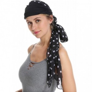 Skullies & Beanies Chemo Headwear Caps for Women - Breathable Cancer Hats Head Wraps Patient Gifts - Black Dot - C718YSTLZGL ...