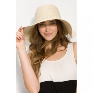 Sun Hats Woven Braid Trim Packable Sun Hat - Cream - CE1190QHDUR $44.54