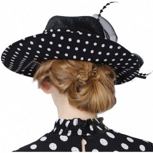 Sun Hats Women 3 Layers Sinamay Kentucky Derby Church Sun Summer Hats - Black - C7183D3G4G9 $83.49