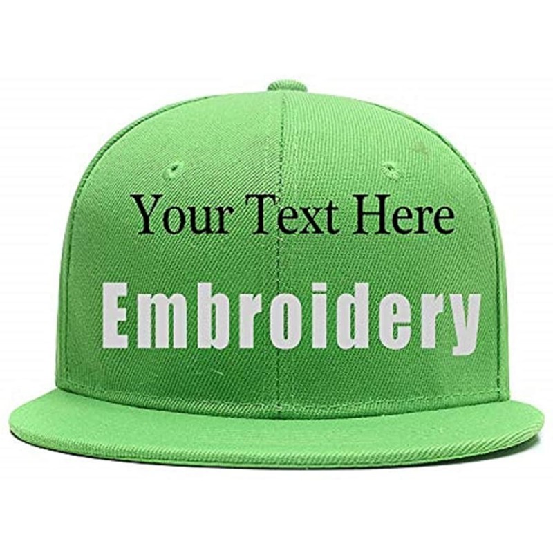 Baseball Caps Custom Embroidered Hat-Personalized Hat-Trucker Cap-Adjustable Dad Cap Add Text(Black) - Green - CT18H23AAEN $3...