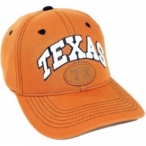 Baseball Caps Texas State Embroidery Hat Adjustable Texas Independent Lone Star Baseball Cap - Orange - CS18KQKXD9Z $22.96