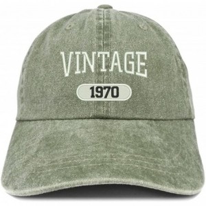 Baseball Caps Vintage 1970 Embroidered 50th Birthday Soft Crown Washed Cotton Cap - Olive - C5180WT56X0 $37.14