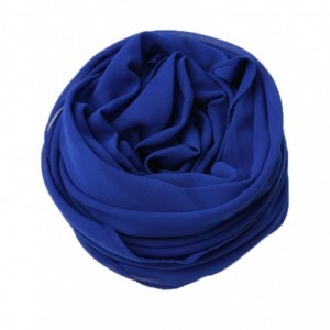 Headbands Chiffon African Head Wrap-Light Weight Thin Headband Long Turban Headwrap Scarves Royal Blue - CQ198DMR2CO $20.18
