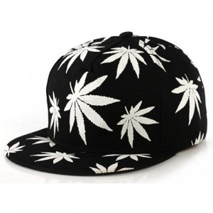 Baseball Caps Glow in Dark Marijuana Leaf Baseball Caps Cannabis Weed Hats Hemp Snapback Adjustable Black - C51887GKLRG $20.40