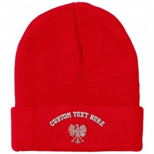 Skullies & Beanies Custom Beanie for Men & Women Polish Eagle Embroidery Acrylic Skull Cap Hat - Red - CA18ZS3RI72 $34.16