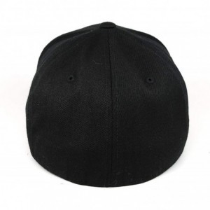 Baseball Caps USA 'Midnight Glory' Black Leather Patch Hat Flex Fit - Black - CX18IGQC2U5 $66.53