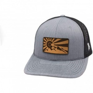 Baseball Caps The Rocky Mountain Curved Trucker - Heather Grey/Black - C618IGQW3DW $48.98