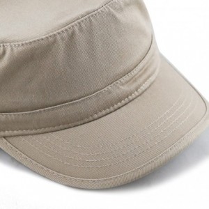 Baseball Caps Washed Cotton Basic & Distressed Cadet Cap Military Army Style Hat - 1. Basic - Khaki - C1189ZZMTRC $19.68