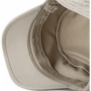 Baseball Caps Washed Cotton Basic & Distressed Cadet Cap Military Army Style Hat - 1. Basic - Khaki - C1189ZZMTRC $19.68