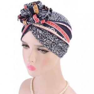 Skullies & Beanies Women Flower Elastic Turban Beanie Wrap Chemo Cap Hat - Stripe5 - CL12O8TTRUP $30.32
