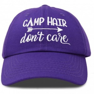 Baseball Caps Camp Hair Don't Care Hat Dad Cap 100% Cotton Lightweight - Purple - CP18S8Z6XWG $27.42