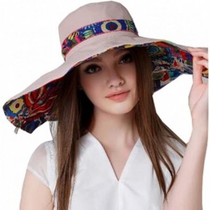 Sun Hats KM Women Summer UV Protection Wide Brim Beach Hat - Beige - C211XT870UP $44.24