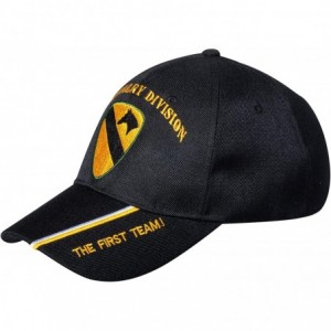 Baseball Caps United States Army 1st Cavalry Division Embroidered Adjustable Black Baseball Cap - CY18RNZAGM2 $24.40