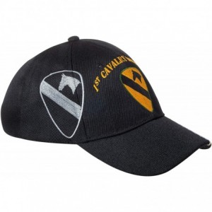 Baseball Caps United States Army 1st Cavalry Division Embroidered Adjustable Black Baseball Cap - CY18RNZAGM2 $24.40