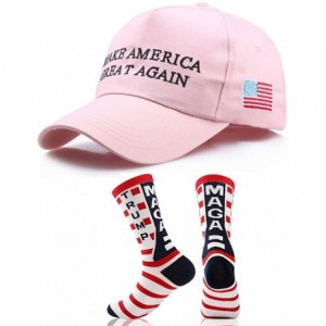 Baseball Caps Donald Trump Make America Great Again Hat MAGA USA Cap with 2020 Socks - Maga Pink Hat-socks - CD1960G289R $27.74