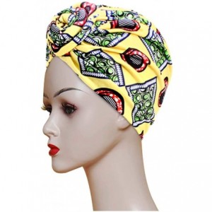 Skullies & Beanies Women Pre-Tied Bonnet Turban for Women Printed Turban African Pattern Knot Headwrap Beanie - CB192UY93YN $...