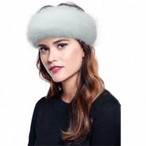 Cold Weather Headbands Women's Faux Fur Headband with Elastic Winter Earwarmer Earmuff Hat Ski - White - CV12N2ML28E $26.57