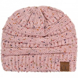 Skullies & Beanies Unisex Confetti Ribbed Cable Knit Thick Soft Warm Winter Beanie Hat - Indi Pink - CQ18QLG4DHZ $25.75
