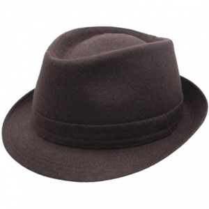 Fedoras Classic Trilby Feutre Wool Felt Trilby Hat Water Repellent - Marron - CS11GC88DX7 $69.64