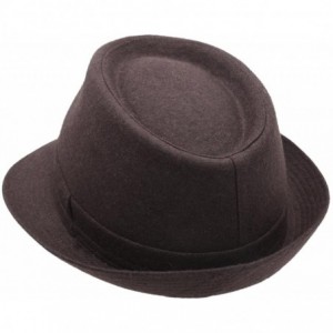 Fedoras Classic Trilby Feutre Wool Felt Trilby Hat Water Repellent - Marron - CS11GC88DX7 $81.55