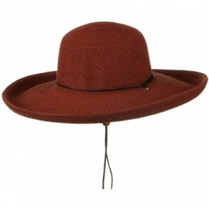 Sun Hats UPF 50+ Cotton Paper Braid Kettle Brim Hat - Brick - CV118E45TCF $81.79