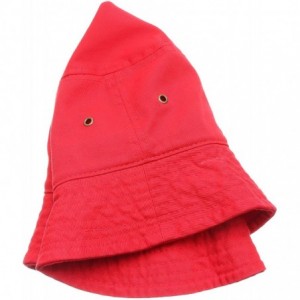 Bucket Hats Summer 100% Cotton Stone Washed Packable Outdoor Activities Fishing Bucket Hat. - Red - CD182TIT7IR $19.23