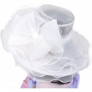 Sun Hats Women's Church Kentucky Derby Cap British Tea Party Wedding Hat - Dot-white - CS17YKA99SS $44.85