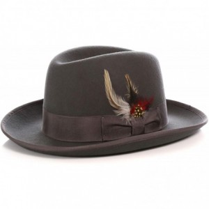 Fedoras Premium Godfather Hat - Charcoal - CW12BPOUBZ5 $74.23
