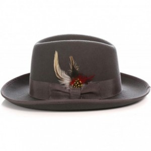 Fedoras Premium Godfather Hat - Charcoal - CW12BPOUBZ5 $68.80