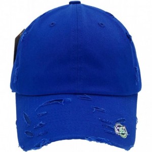 Baseball Caps Dad Hat Baseball Cap Adjustable Distressed Vintage Washed Polo Style Cotton Headwear - Royal - C218XXLKR32 $22.78