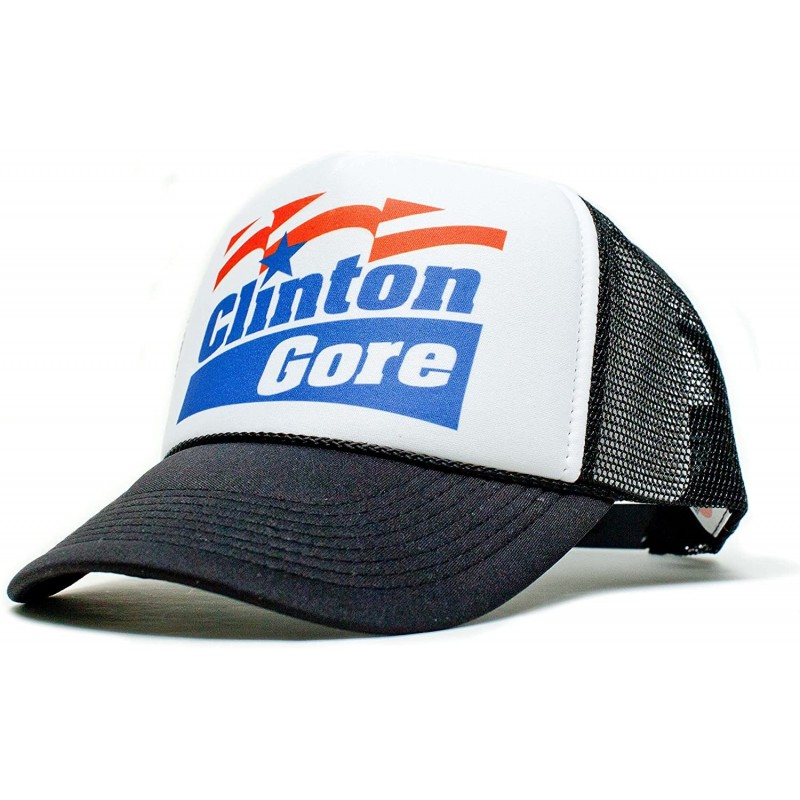 Baseball Caps Unisex-Adult Trucker Hat -One-Size Curved Bill Truckers - Clinton_gore_blk_curv - CZ1256M6CJL $20.58