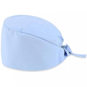 Skullies & Beanies Scrub Cap Sweatband Adjustable Bouffant Hats Headwear for Womens Mens Boys Girls - Light Blue-1pc - C61983...