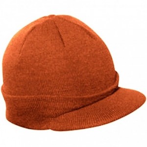 Skullies & Beanies Plain Short Billed Knit Radar with Cuff Beanie (Orange) - CB188INQT9Q $18.51