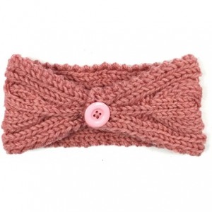 Cold Weather Headbands Winter Warm Thick Cable Knit Headband for Teens and Girls - Congo Pink - C011UH3DI4H $22.18