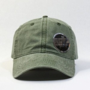 Baseball Caps Vintage Washed Dyed Cotton Twill Low Profile Adjustable Baseball Cap - Olive Green - C912EFFZMWD $20.22