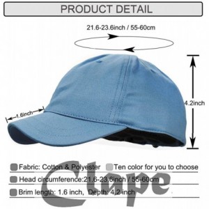 Baseball Caps Short Bill Baseball Cap Plain Hiphop Dad Hat Cooling Trucker Hat - Rd02-sky Blue - C0196R9US2N $27.40