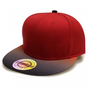Baseball Caps Plain Blank Snapback Caps - Gradation Red/Black - C312FL4OIUJ $19.35