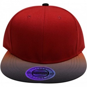 Baseball Caps Plain Blank Snapback Caps - Gradation Red/Black - C312FL4OIUJ $19.35