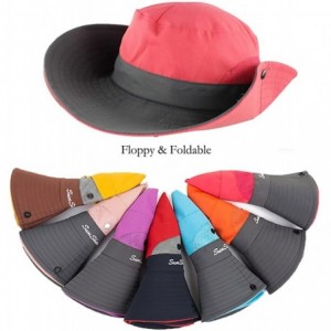 Sun Hats Women's Outdoor UV Protection Foldable Mesh Wide Brim Fishing Hat Bonnie Hats - A-watermelon Red - CI18G6YS0YY $26.19