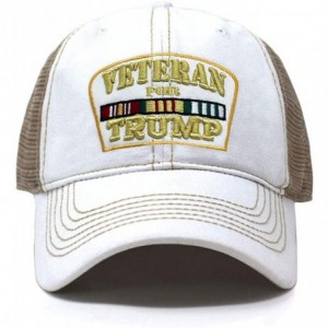Baseball Caps Veterans for Trump Dad Hat Vintage Trucker Cap Handwashed Cotton Baseball Cap TC101 TC102 - Tc101 White - CB18O...