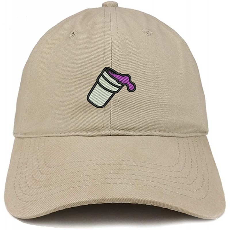 Baseball Caps Double Cup Morning Coffee Embroidered Soft Crown 100% Brushed Cotton Cap - Khaki - CJ18SSEWU5D $32.65