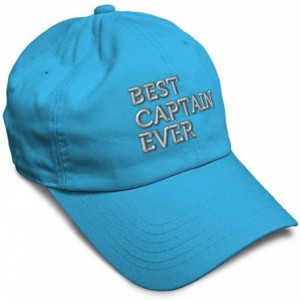 Baseball Caps Custom Soft Baseball Cap Best Captain Ever Embroidery Dad Hats for Men & Women - Aqua - CE1922430ST $30.36