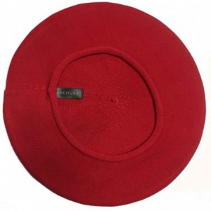 Berets 11-1/2 Inch Cotton Knit Beret - Red - CW18DG7ZC68 $64.96