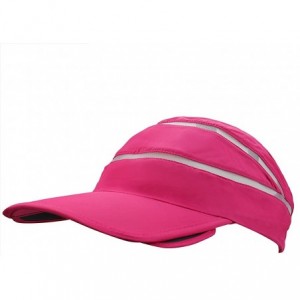 Visors Womens Summer Wide Brim UV Mesh Empty Top Sun Hat Cap with Retractable Visor - Rose - C918DXRE9AL $25.16