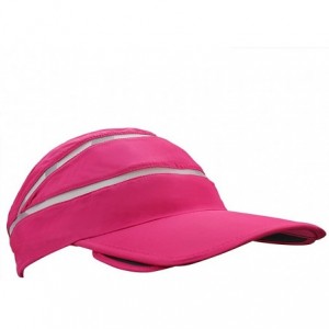 Visors Womens Summer Wide Brim UV Mesh Empty Top Sun Hat Cap with Retractable Visor - Rose - C918DXRE9AL $22.73