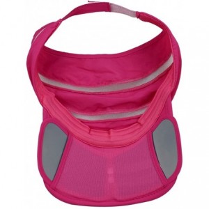 Visors Womens Summer Wide Brim UV Mesh Empty Top Sun Hat Cap with Retractable Visor - Rose - C918DXRE9AL $24.85