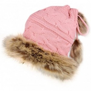 Skullies & Beanies Women's Winter Faux Fur Trimmed Winter Fashion Hat - Pink - C712N6JVZF7 $25.71