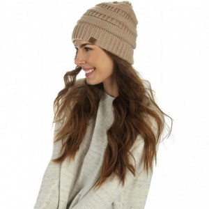 Skullies & Beanies Womens Cable Knit Beanie Hats Winter Warm Hat - Beige - CV18EN6Y9SQ $22.70